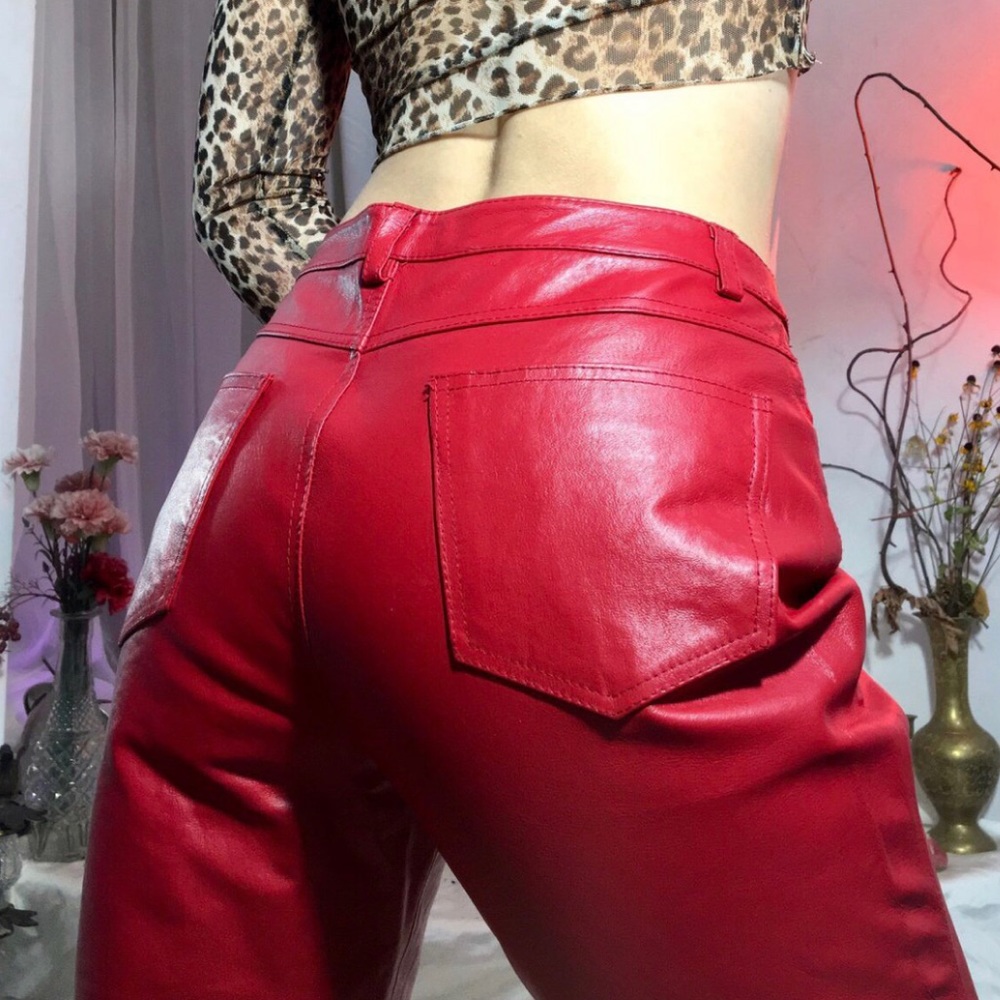 GENUINE RED LEATHER PANTS